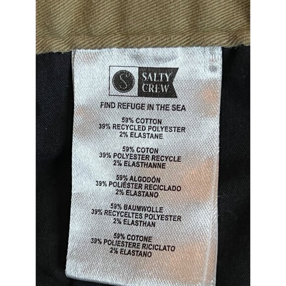 Salty Crew Mens Khaki Cargo Shorts Size 31 flaw - Picture 8 of 9